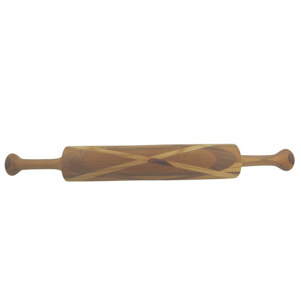 Artisan Handcrafted Mixed Wood Inlay Rolling‎ Pin Geometric Pattern Kitchen Tool